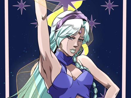 塔罗牌•女神逆位【是替身使者】#jojo的奇妙冒险 #procreate绘画 #同人 #二次元 #动漫