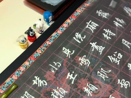 搭子们今天来写放大版的梅花诗#自学书法 #磨墨