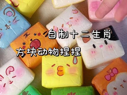 自制十二生肖动物方块捏捏【含教程⁉️】 #自制捏捏#自制捏捏乐 #捏捏乐 #果然🐾 #自制捏捏乐教程 你们都是什么属相?