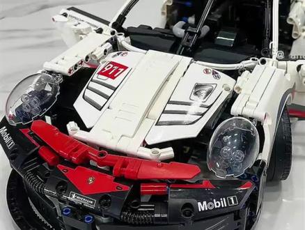 保时捷911积木拼装过程视频【457-496】#保时捷911积木