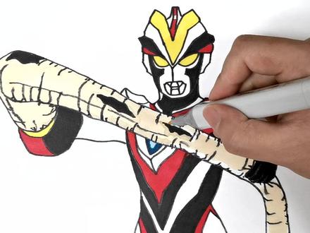 #奥特曼#艾雷王 画维克特利奥特曼,艾雷王扫尾雷电攻击!奥特曼简笔画大全