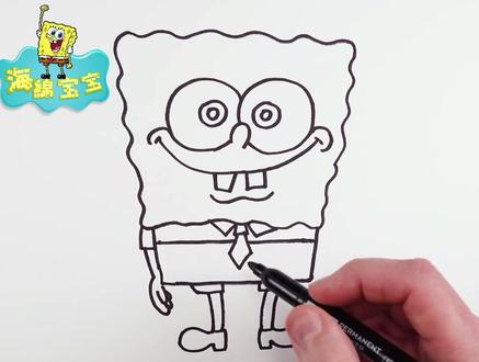 海绵宝宝画法,儿童简笔画教学#创作灵感 #儿童画教程 #简笔画 #卡通画 #灵魂画手 #儿童画 @抖音小助手 @DOU+小助手