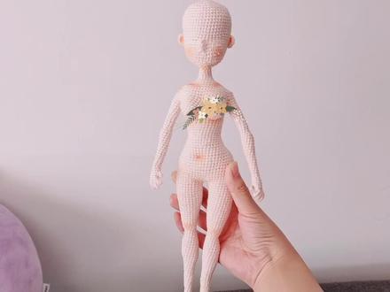 素体人偶钩织教程(10)-脸部#钩针玩偶素体钩织 #素体人偶 #手工玩偶教程