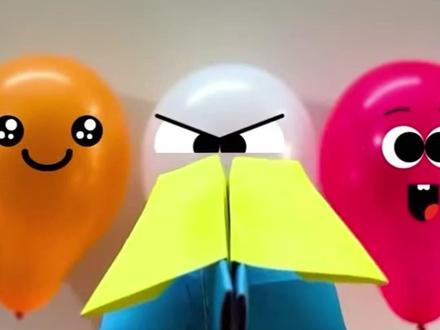 轻松戳爆气球,纸飞机也能弹射起飞!15秒教你折出简易弹射器 小朋友肯定爱玩