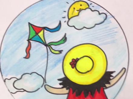 放风筝的小姑娘#简笔画的日常 #创意儿童画每日一画 #早教益智启蒙