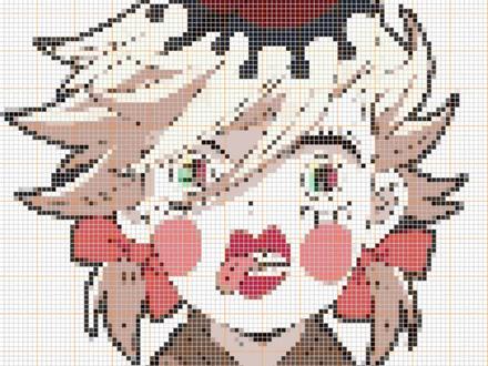 鬼灭之刃拼豆图纸来啦!#我染上了拼豆 #鬼灭之刃 #像素画 #拼豆图纸#童磨