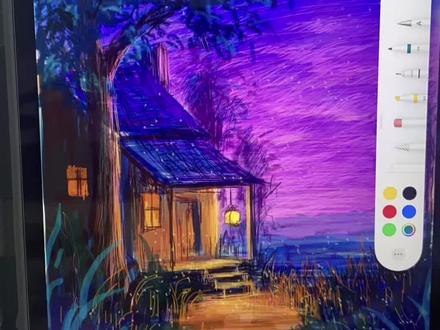 手搓备忘录风景画教程,无放大,无图层#画画 #绘画教程 #备忘录画画 #绘画 #画画过程