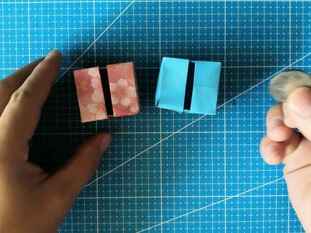 亲自折纸教程,一张纸折出一个小储物盒,可以存钱也可以做抽纸盒