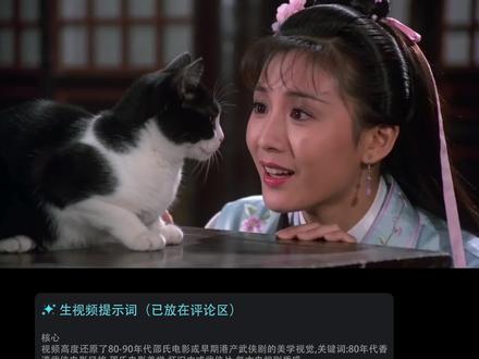 80-90年代邵氏武侠美学神还原!女子对着奶牛猫许愿盼其变帅哥,变完直呼天意!#Seedance2 #提示词 #生视频提示词 #AI教程 #AIGC教程