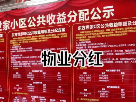 亲,你们小区物业分红了吗#物业分红 #科普一下