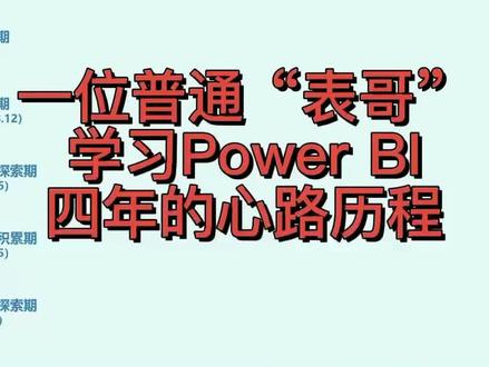 PowerBI:一位普通“表哥”学习PowerBI四年的心路历程
#数据分析 #职场加分技能 #powerbi #大数据 #数据可视化