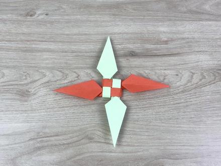 四叶飞镖折纸教程,还挺帅的 #折纸 #折纸教程 #折纸玩具 #飞镖