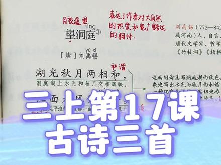 三年级上册第17课古诗三首课文讲解#语文 #小学 #三年级 #古诗词 #知识点总结