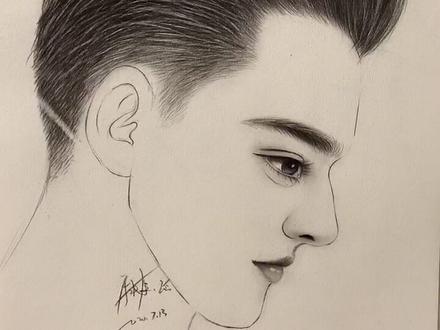 精致的油背头#发型素描 #绘画过程 #致发型师 #发型 #教你画 #随手画 #绘画教程 @抖音小助手