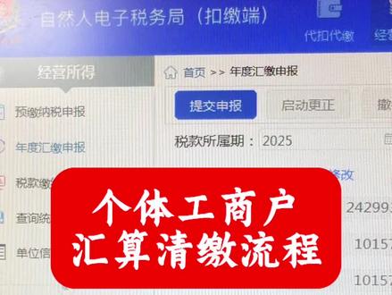 个体工商户经营所得汇算清缴流程#汇算清缴 #个体工商户报税 #经营所得汇算清缴