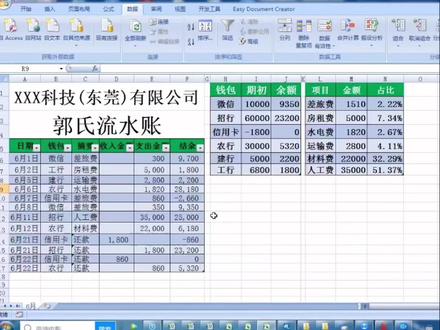 一个表管理你所有的资金#excel技巧函数 #抖音热门 #抖音小助手🥸