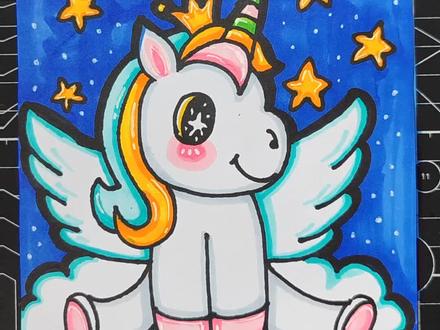 一分钟教你画小飞马,简单上手。#创作灵感 #简笔画 #画画 #马克笔儿童画 #小马宝莉