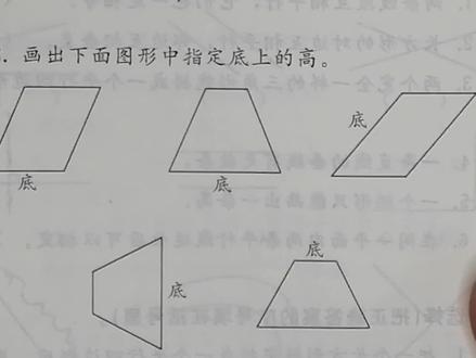 跟着老师学习如何正确画平行四边形和梯形的高