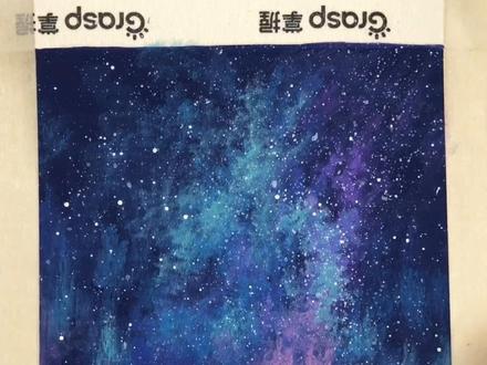 教你如何画一幅星空#真实生活分享官 #星空 #丙烯马克笔绘画 #跟着抖音学画画 #零基础学画画