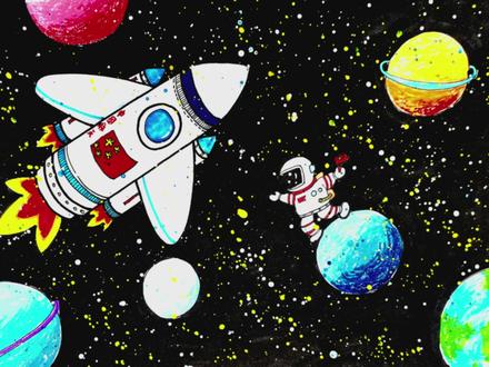 神州十二号发射啦#儿童简笔画 #创意美术 #神州十二