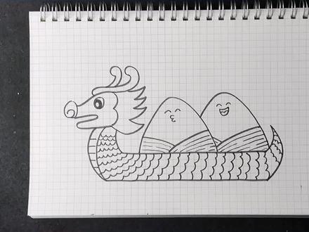 端午节龙舟简笔画#端午节手抄报