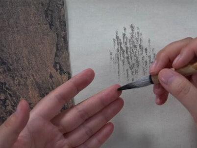 3分钟带你学会雨点皴,快来听听王珊老师怎么说吧~#一起学画画 #皴法 #山水画 #中国画 #西安美术学院 @艺小喵1