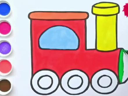 给托马斯小车图个色吧#简笔画 #手绘 #儿童画 #涂色小能手