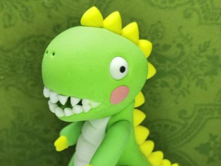 萌萌的霸王龙粘土教程来啦~#超轻粘土 #手工diy #手工 #霸王龙 #亲子手工 @