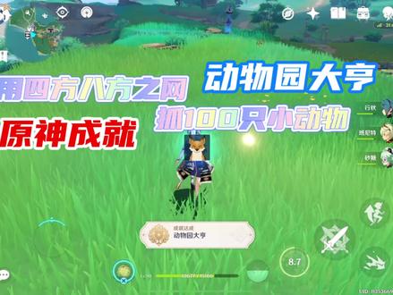原神 纪念成就 动物园大亨 抓100只小动物#原神 #四方八方之网 #动物园大亨