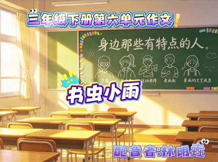 #三年级下册语文 #第六单元#作文#身边那些有特点的人 书虫小雨