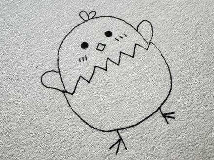 呆萌呆萌的小鸡 你还不会画吗?#画画 #简笔画 #一学就会系列 #画画其实很简单 #小鸡