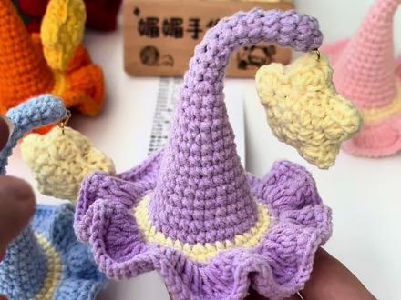 星星精灵帽发夹教程1️⃣#钩针教程#钩针发夹教程