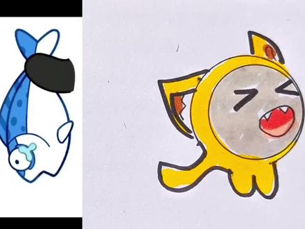 简笔画#儿童动画 之吃小鱼干#二次创作@抖音创作者大会 @抖音创作者中心 @青少年安全教育