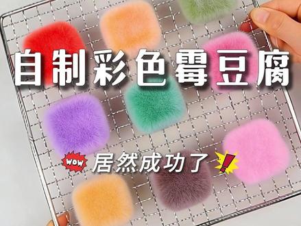 啊!啊!彩色霉豆腐,居然被我做出来了!! #解压玩具 #哦小姆泥 #潮玩 #自制霉豆腐 #沉浸式