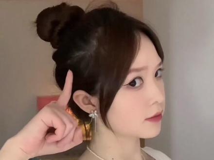 扁头、细软塌专属🉐️无发缝丸子头 #发型教程 #丸子头