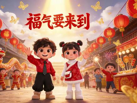 《福气要来到》拜年动画来啦!愿每个宝宝都岁岁平安,福气满满。 把最传统的祝福,唱成最欢乐的儿歌🎵
把最温暖的期盼,画成最可爱的动画🎨
小凤精心制作的《福气要来到》拜年动画完整版终于来啦!我的“儿女”福宝和喜妹,带着满满的福气,要给所有屏幕前的大朋友小朋友拜年啦!🧧
视频里藏了超多新年彩蛋和美好寓意:
✨ “岁岁平安”藏在挂起的平安符里
✨ “荣华富贵”是孩子眼中的糖果金山
✨ “心花怒放”真的有花从心里开出来!
…
希望这部充满童真和爱意的动画,能成为您家庭新年仪式感的一部分,把最纯粹的笑声和福气,送给每一个珍贵的你。
福气,不是找到的,是笑着迎来的。
愿我们每天笑一笑,福气马上要来到!
👉 记得点赞收藏,把福气接稳了!
#福气要来到 #春节 #拜年 #新年快乐 #抖音小助手