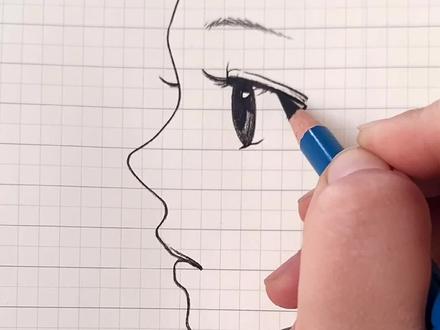 一笔画女生侧脸,记得收藏哦!#画画 #简笔画 #一笔塑成桃心脸 #一笔画完 #动漫#画#画画的baby