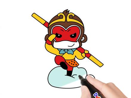 怎样画孙悟空简笔画西游记绘画宝宝学画画卡通画少儿美术教程动画