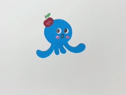 可爱小鱿鱼 超级简单的小鱿鱼,简单的工具就能轻松画出来!#少儿美术 #简笔画 #丙烯马克笔 #跟着抖音学画画