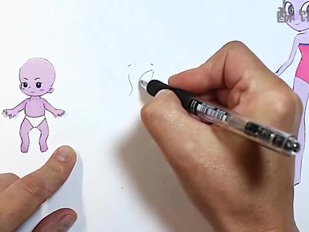 给小芭比娃娃卡通纸换装秀,画法简单又漂亮,女生很喜欢