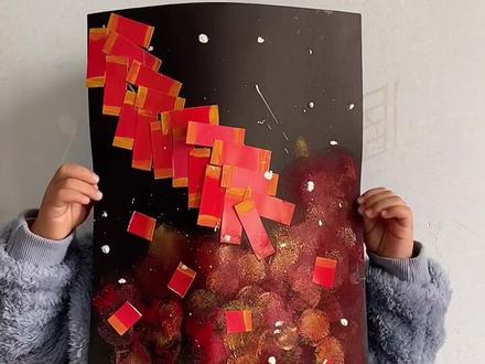 新年鞭炮🧨亲子手工#创意美术 #新年