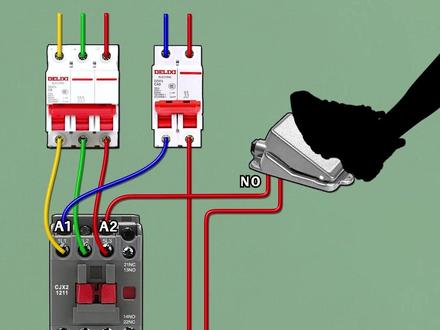 脚踏开关控制电机的接线方法 #电工 #PLC