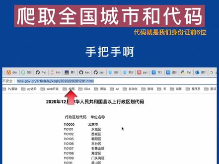 手把手教你爬取全国城市和代码,建议看完并收藏 !#zhenguo从零讲爬虫 #从零学python