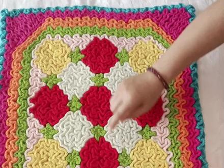 双层沙发垫的钩织教程,学不会请留言!