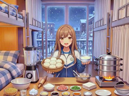 今早偷偷给舍友们做早餐~ #ai创作浪潮计划 #美食 #动漫 #治愈 #宿舍 @古鲁特烤肉自助品牌 #我很Great挑战大赛