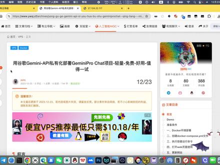 用谷歌Gemini-API私有化部署GeminiPro Chat项目-轻量-免费-好用