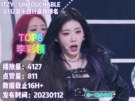 仅一支破万~ITZY - UNTOUCHABLE-0112音乐银行直拍排名 #黄礼志 #申留真 #李彩领