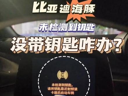 门开着离开车辆久了,显示“未检测到钥匙”无法启动车辆怎么办?一招教您解决!#用车小知识 #新能源汽车 #dou是好车 #比亚迪海豚 #关注我每天坚持分享知识