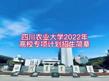 四川农业大学2022年高校专项计划招生简章 #四川农业大学 #高考志愿填报 #高校专项计划