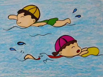 奥运会主题儿童画游泳。#奥运会 #简笔画